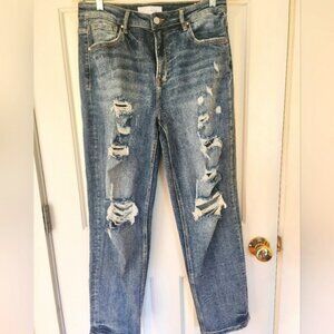 Risen high rise distressed girlfriend jeans size 9/29